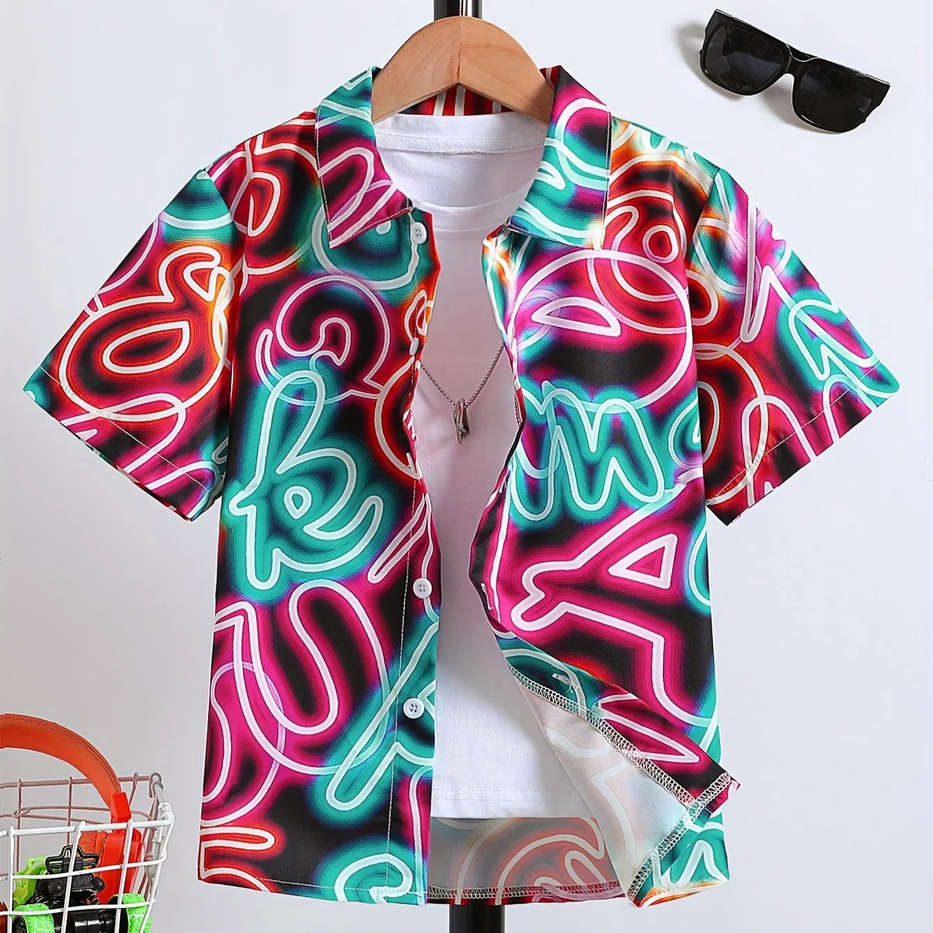Boy's Gamepad Pattern Trendy Shirt - Image 2