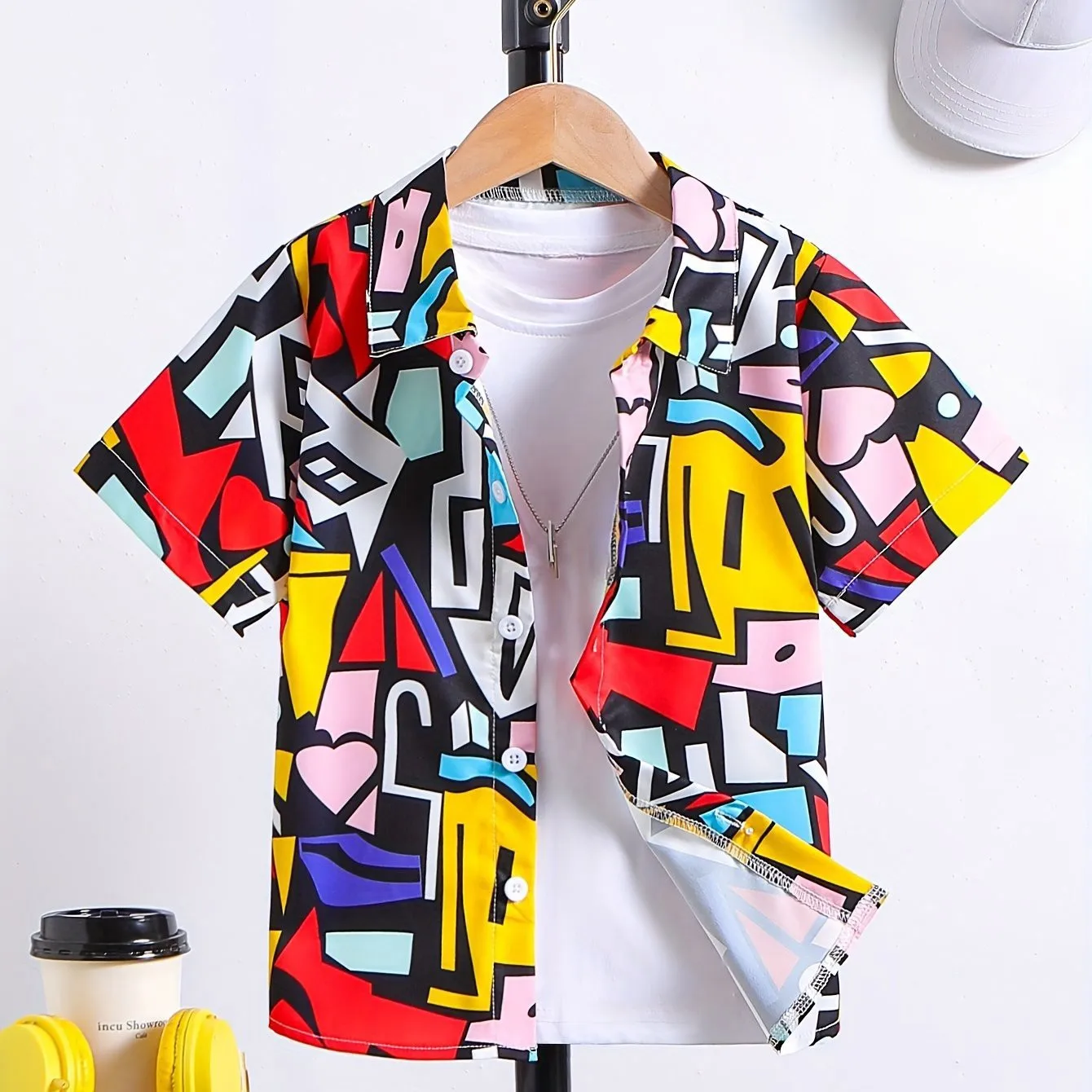 Boy's Gamepad Pattern Trendy Shirt - Image 3