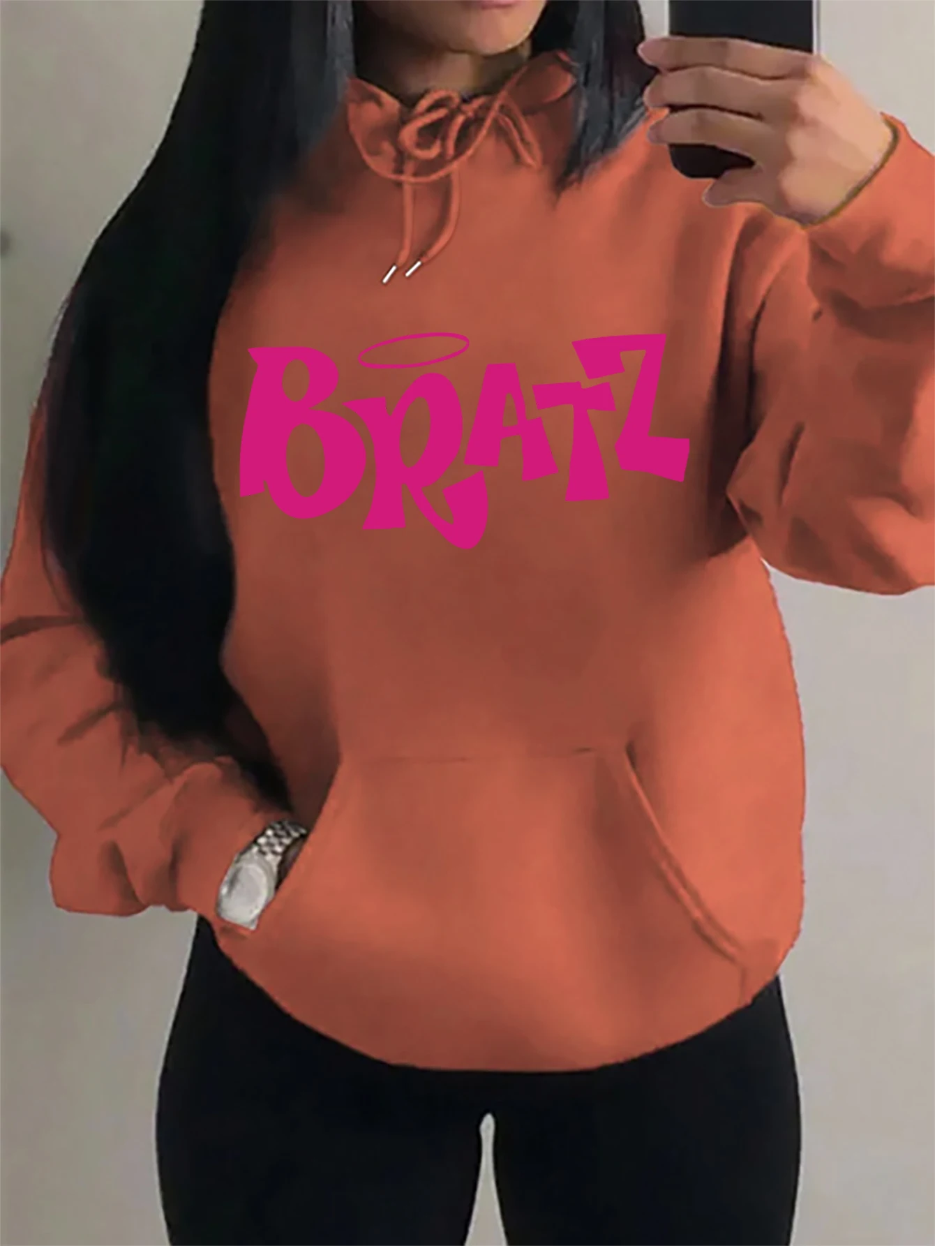 Y2K Bratz Letter New Prints Women Hoody Creativity Pocket Streetwear Casual Multicolor Clothes Autumn Hip Hop Tops For Female - Image 27