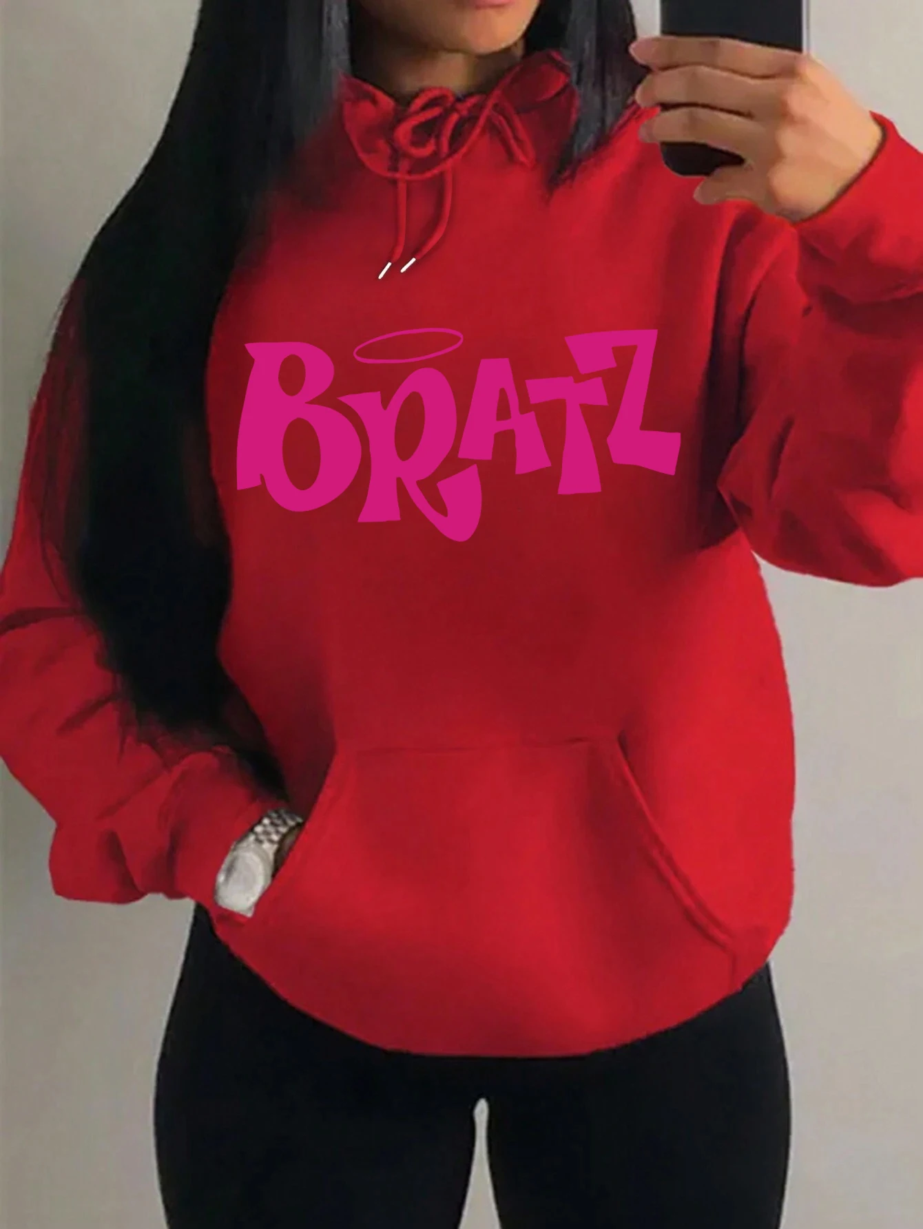 Y2K Bratz Letter New Prints Women Hoody Creativity Pocket Streetwear Casual Multicolor Clothes Autumn Hip Hop Tops For Female - Image 4