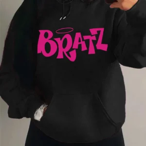 Y2K Bratz Letter New Prints Women Hoody Creativity Pocket Streetwear Casual Multicolor Clothes Autumn Hip Hop Tops For Female
