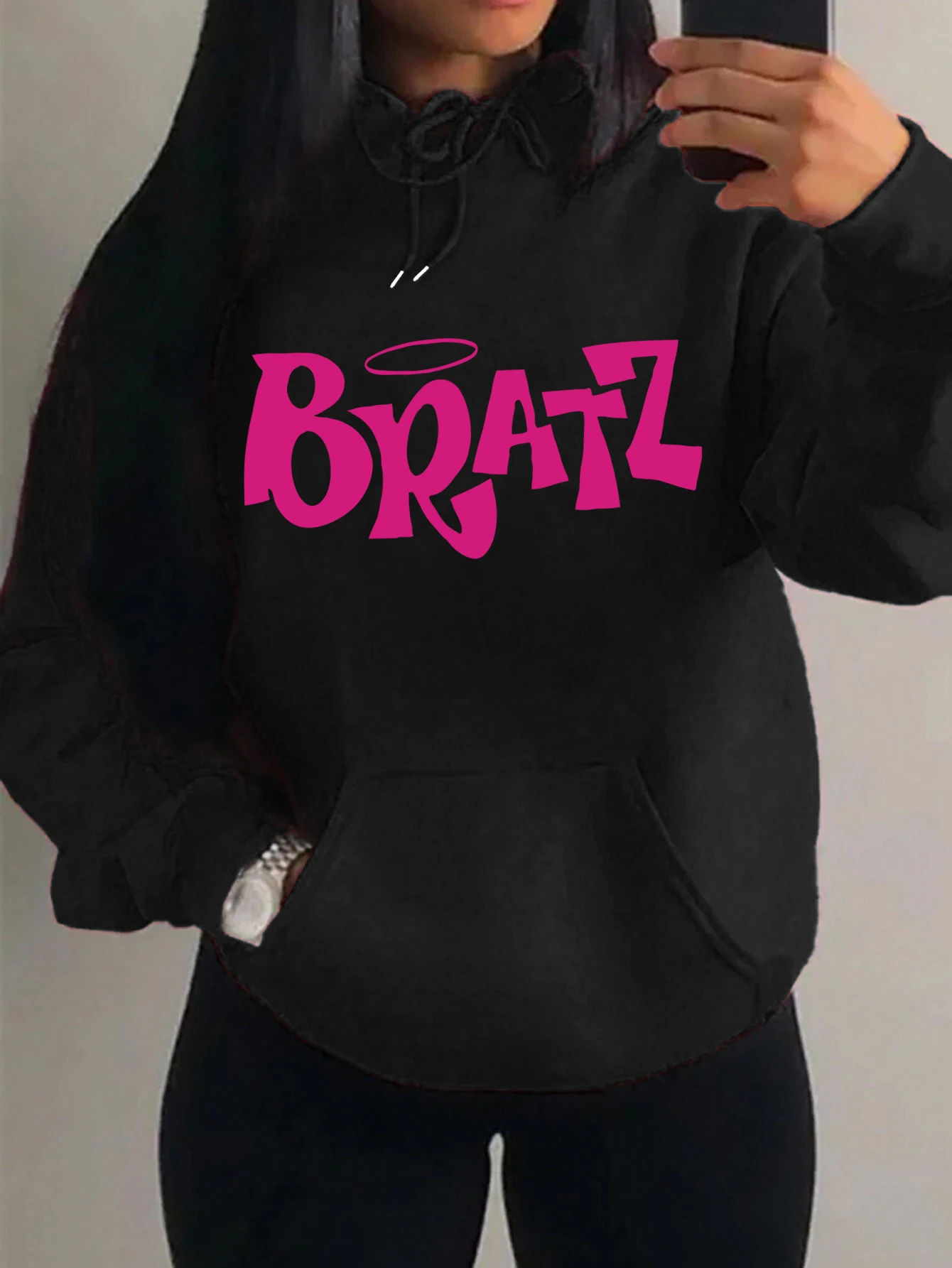 Y2K Bratz Letter New Prints Women Hoody Creativity Pocket Streetwear Casual Multicolor Clothes Autumn Hip Hop Tops For Female