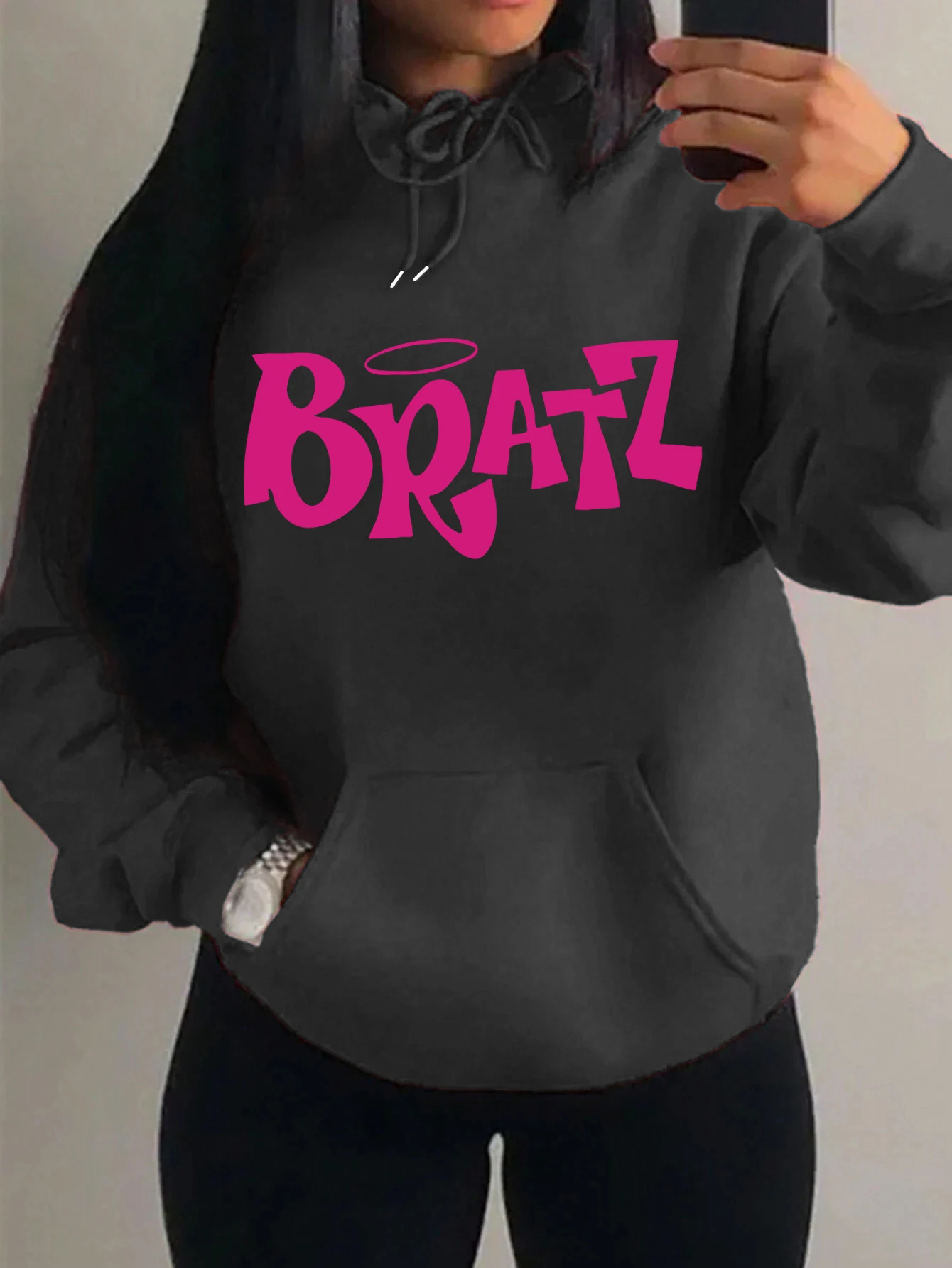 Y2K Bratz Letter New Prints Women Hoody Creativity Pocket Streetwear Casual Multicolor Clothes Autumn Hip Hop Tops For Female - Image 12