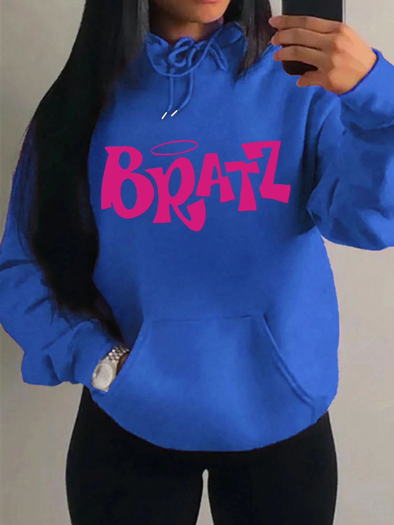 Y2K Bratz Letter New Prints Women Hoody Creativity Pocket Streetwear Casual Multicolor Clothes Autumn Hip Hop Tops For Female - Image 8