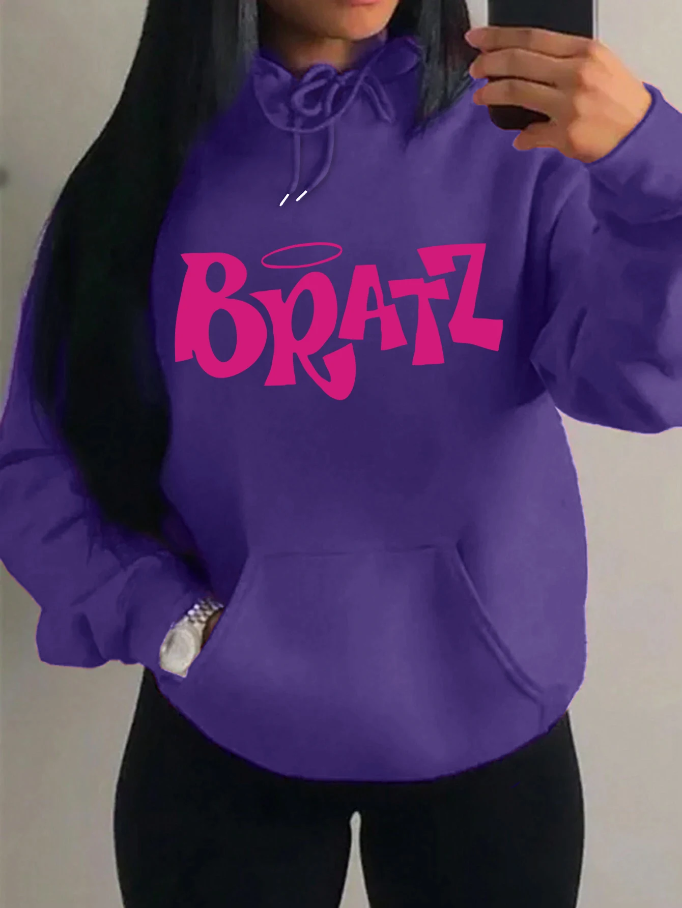 Y2K Bratz Letter New Prints Women Hoody Creativity Pocket Streetwear Casual Multicolor Clothes Autumn Hip Hop Tops For Female - Image 2