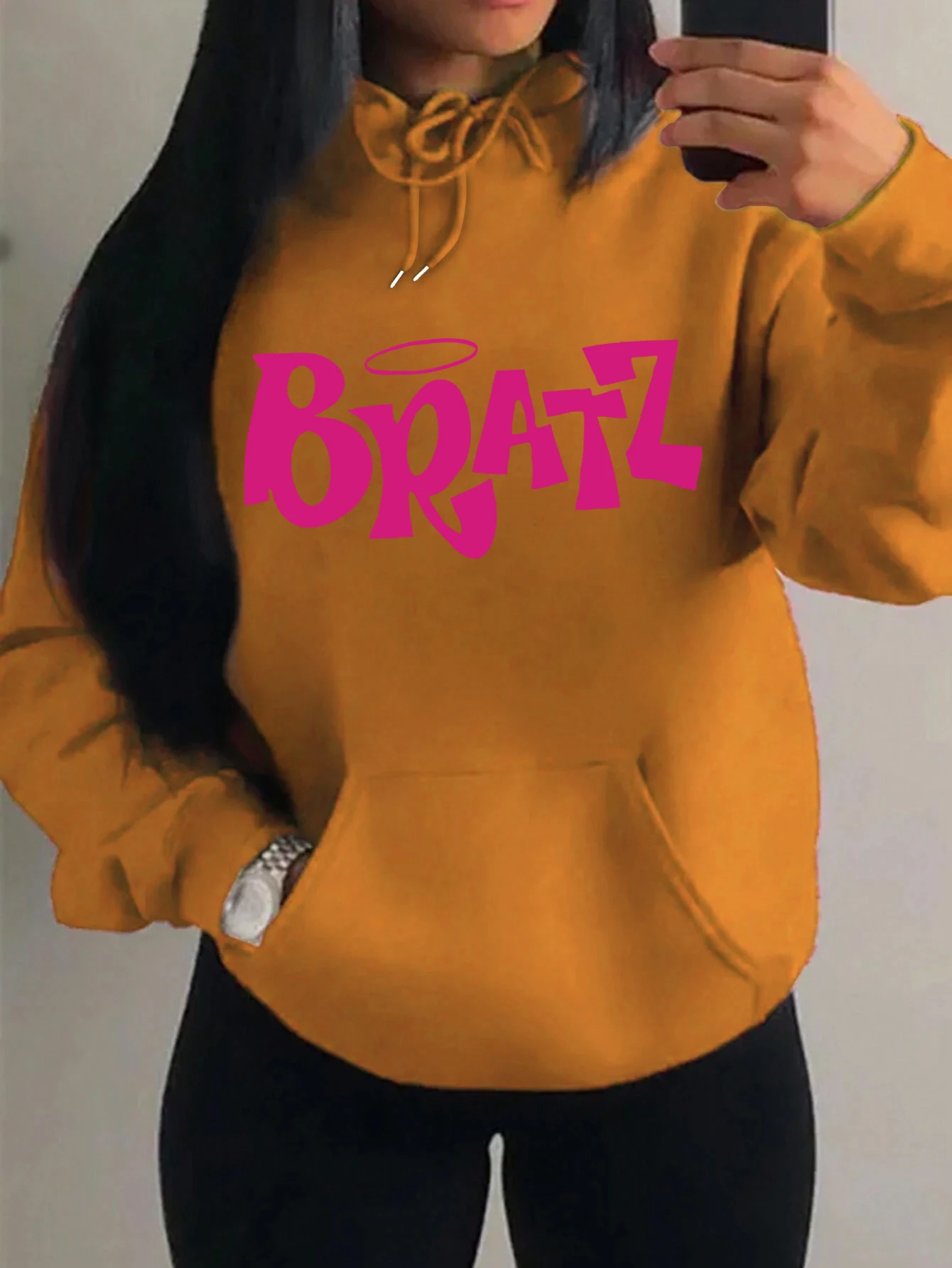 Y2K Bratz Letter New Prints Women Hoody Creativity Pocket Streetwear Casual Multicolor Clothes Autumn Hip Hop Tops For Female - Image 28